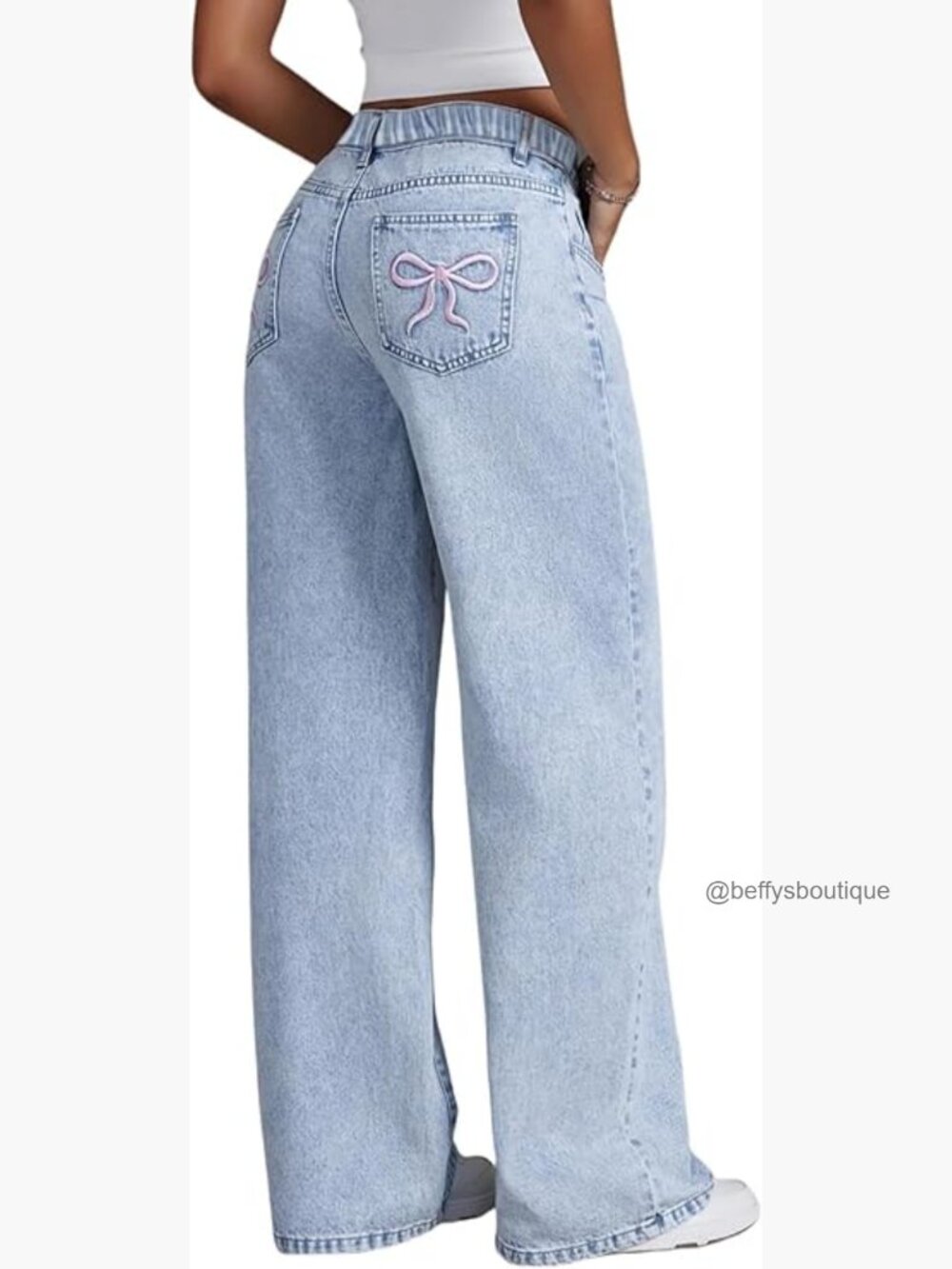 Girls Wide Leg Baggy Y2K Denim Pants High Waisted Jeans with Pockets 8-16Y